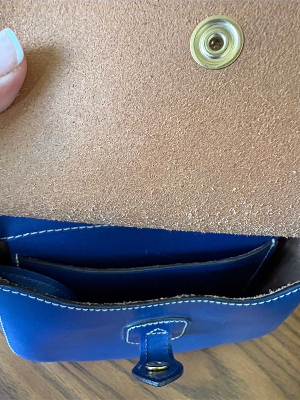 Vintage Dooney & Bourke Blue Leather Crossbody Bag - Picture 4 of 8